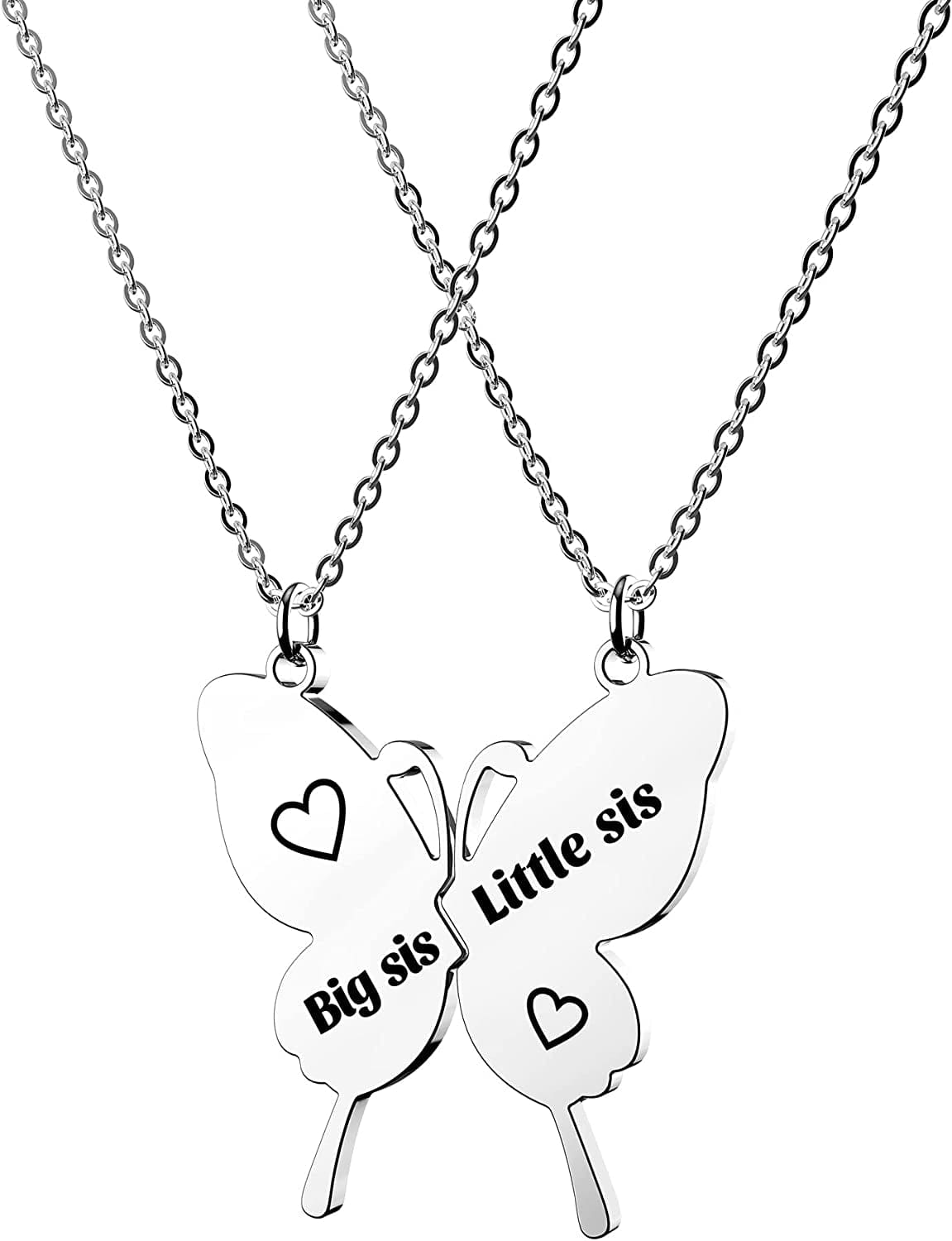 Sisters Necklace Set for 2 3 4,Big Sis Mid Sis Lil Sis Gifts Mom Charms & Pendants Necklace Jewelry Gift for Big Middle Little Sisters Friendship Gifts,Christmas Birthday Gift for Daughter Sister Best Friends. 1_Butterfly Puzzle Necklace 2