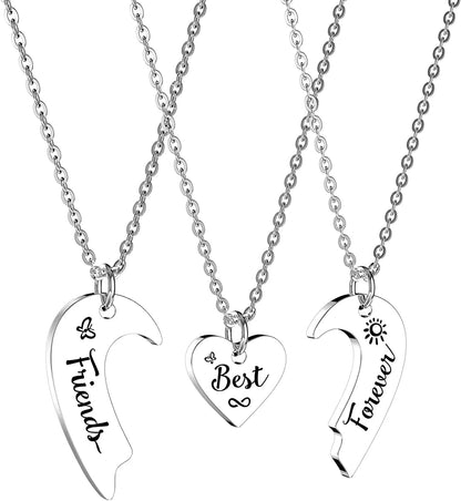 Sisters Necklace Set for 2 3 4,Big Sis Mid Sis Lil Sis Gifts Mom Charms & Pendants Necklace Jewelry Gift for Big Middle Little Sisters Friendship Gifts,Christmas Birthday Gift for Daughter Sister Best Friends. Best Forever_neck_3