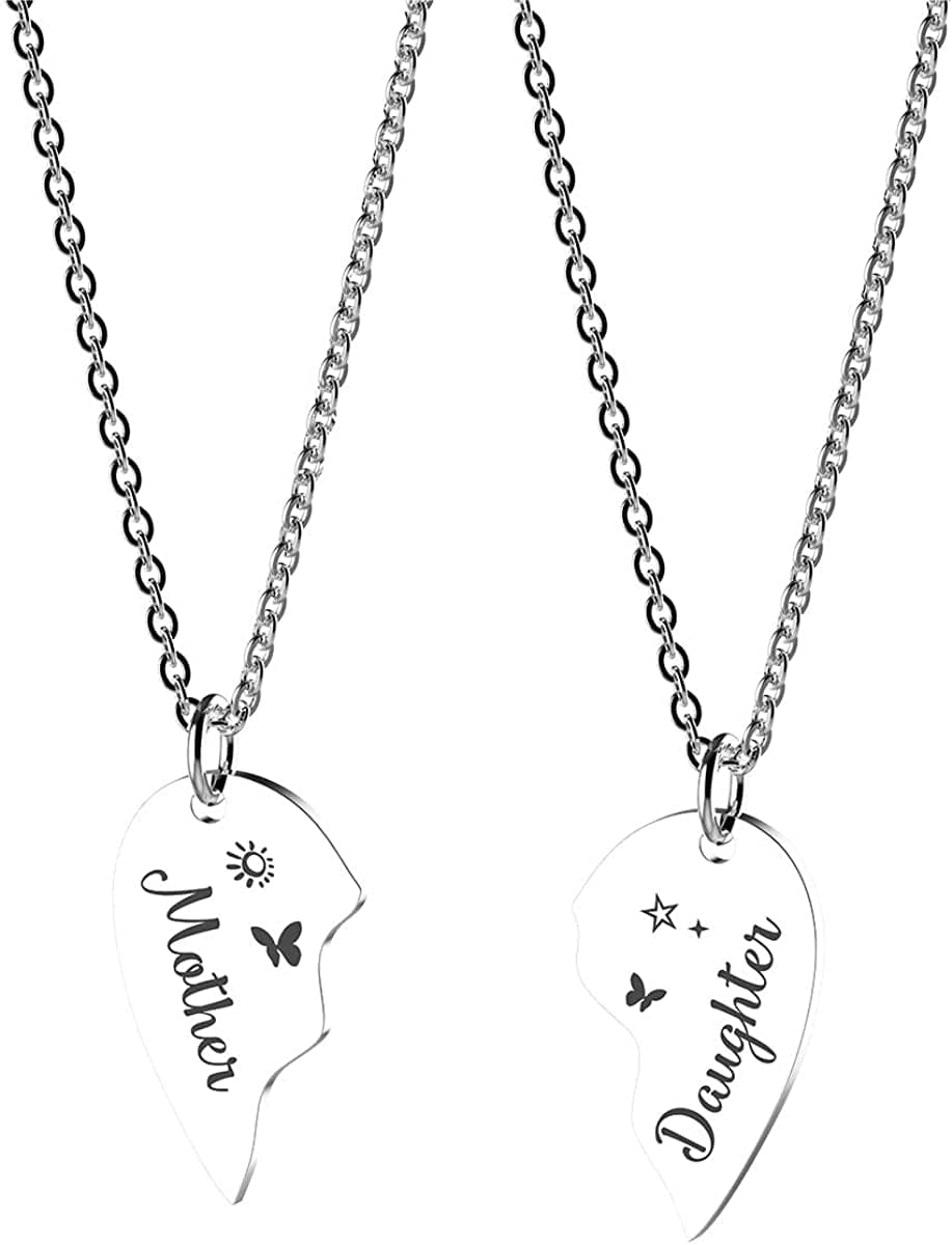 Sisters Necklace Set for 2 3 4,Big Sis Mid Sis Lil Sis Gifts Mom Charms & Pendants Necklace Jewelry Gift for Big Middle Little Sisters Friendship Gifts,Christmas Birthday Gift for Daughter Sister Best Friends. 3_Mom_daughter_neck_2
