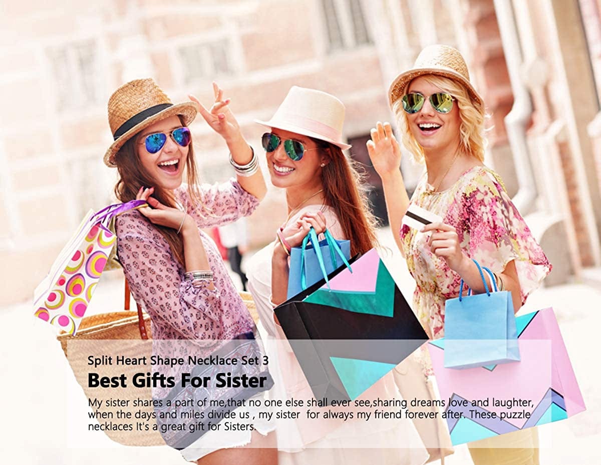 Sisters Necklace Set for 2 3 4,Big Sis Mid Sis Lil Sis Gifts Mom Charms & Pendants Necklace Jewelry Gift for Big Middle Little Sisters Friendship Gifts,Christmas Birthday Gift for Daughter Sister Best Friends.