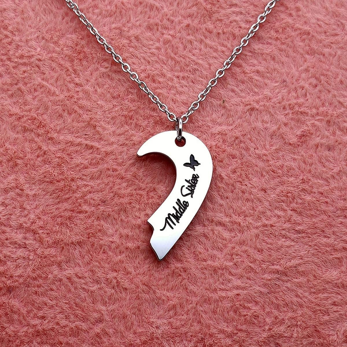 Sisters Necklace Set for 2 3 4,Big Sis Mid Sis Lil Sis Gifts Mom Charms & Pendants Necklace Jewelry Gift for Big Middle Little Sisters Friendship Gifts,Christmas Birthday Gift for Daughter Sister Best Friends.