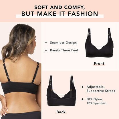Skinny Strap Seamless Bralette, Ribbed Bralette and Thin Strap Bra. Strappy Bralettes for Women, Wireless Bras