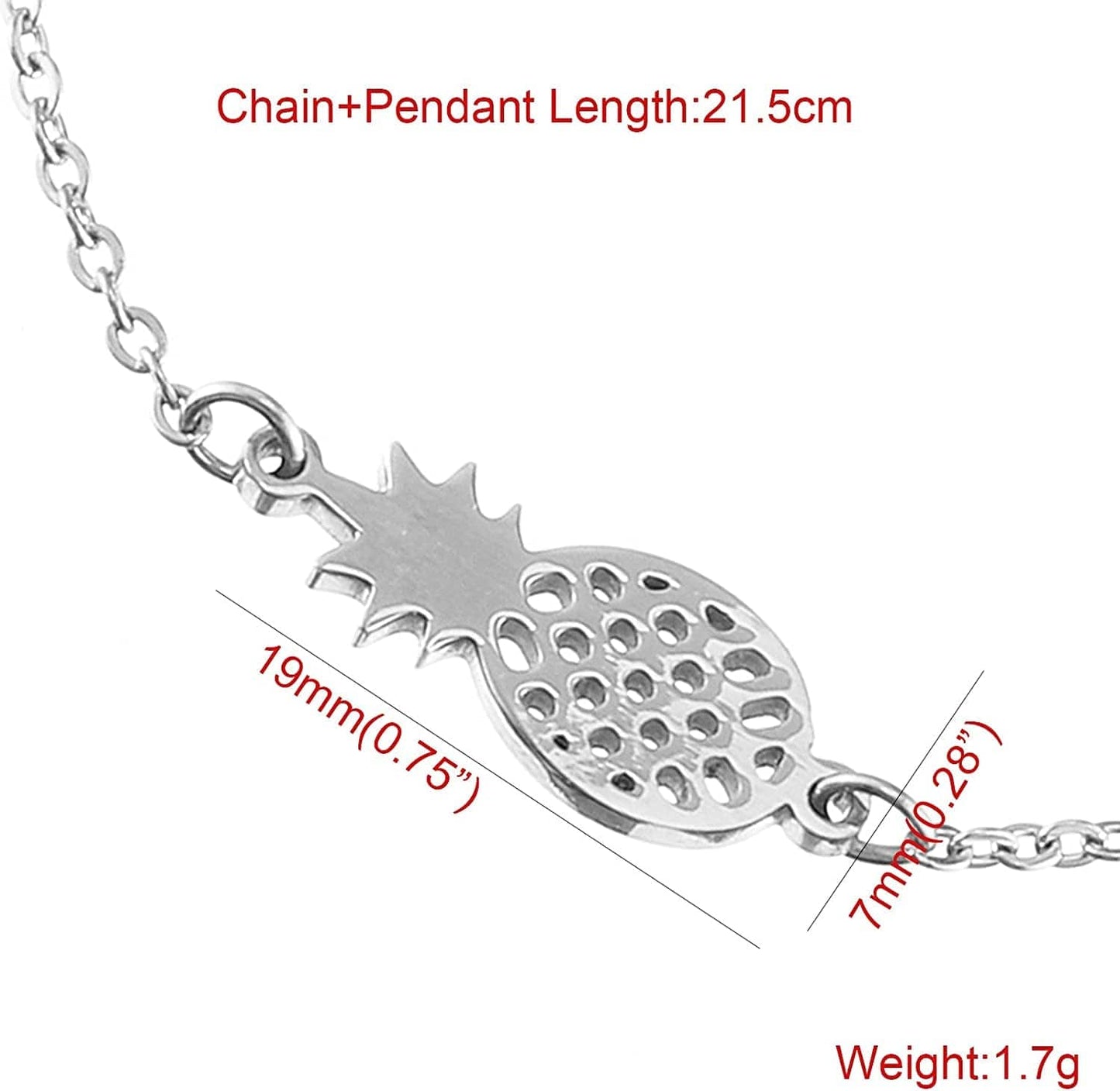 SKQIR Pineapple Necklace,Womens Tiny Handmade Stainless Steel Pineapple Jewelry Sets(Earrings+Bracelets+Necklaces Jewelry Set)