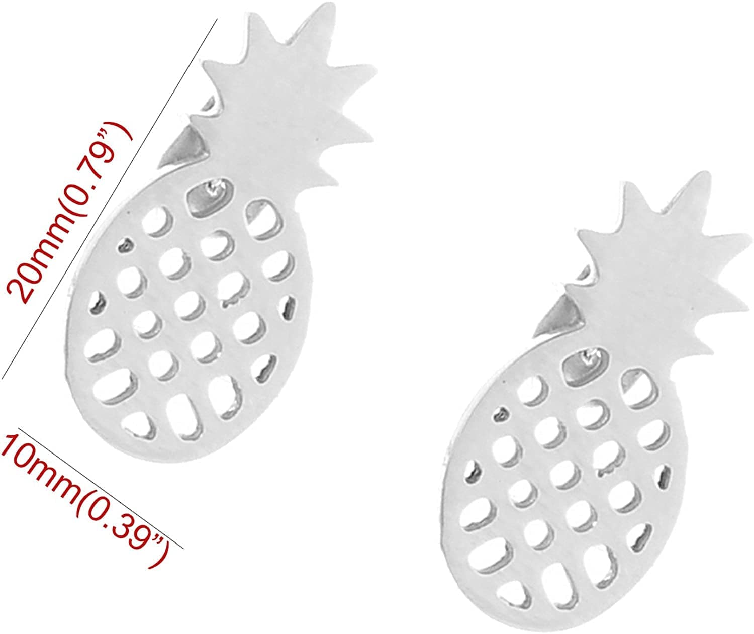 SKQIR Pineapple Necklace,Womens Tiny Handmade Stainless Steel Pineapple Jewelry Sets(Earrings+Bracelets+Necklaces Jewelry Set)