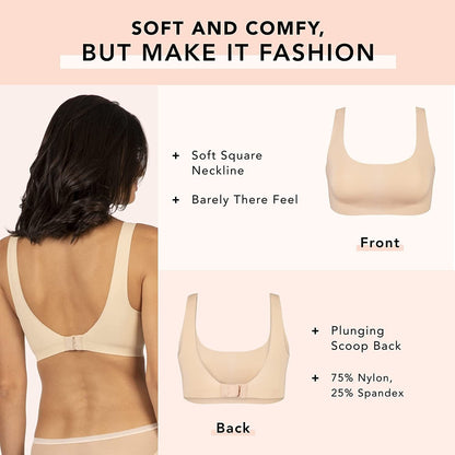 Sleek Scoop Bralette, Seamless Bras for Women, No Show Bra, Seamless Bra, Comfortable Bras for Women, Padded Bralette