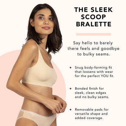 Sleek Scoop Bralette, Seamless Bras for Women, No Show Bra, Seamless Bra, Comfortable Bras for Women, Padded Bralette