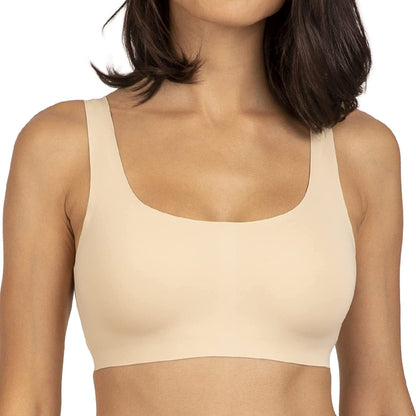Sleek Scoop Bralette, Seamless Bras for Women, No Show Bra, Seamless Bra, Comfortable Bras for Women, Padded Bralette Toasted Almond / Large