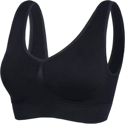 Sleep Bras for Women, Comfort Seamless Wireless Stretchy Sports Bra,3 Pack Yoga Bras, with Removable Pads