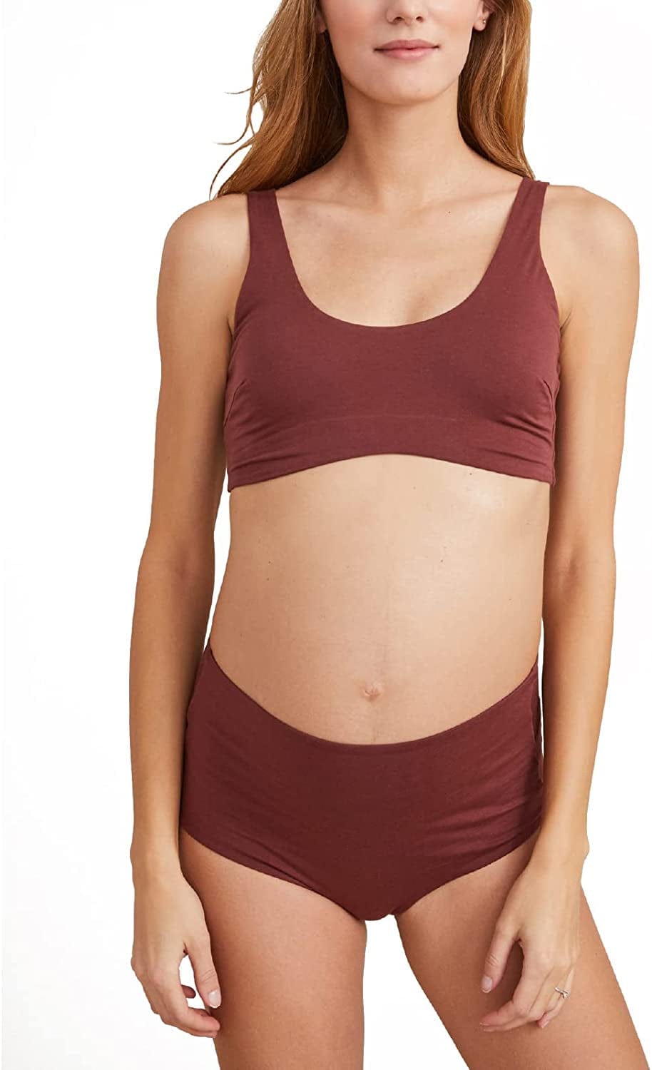 Sleep Maternity Bra | Easy for Breastfeeding, Seamless, Wireless, Day & Night Comfort with Flattering Ballet Neckline Anise / Large