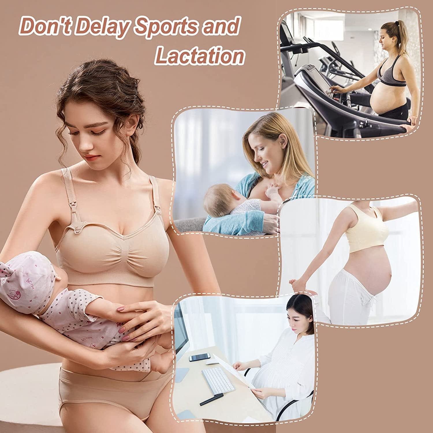 Sleeping Nursing Bras for Breastfeeding Maternity Bras for Pregnancy Seamless Bralette Underwear with Extra Extenders
