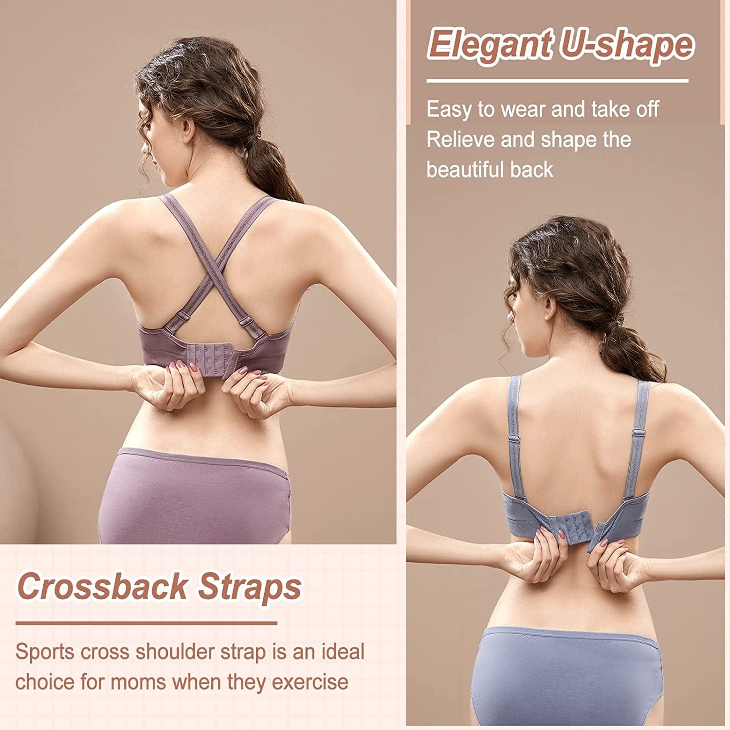 Sleeping Nursing Bras for Breastfeeding Maternity Bras for Pregnancy Seamless Bralette Underwear with Extra Extenders
