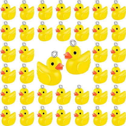 Slime Charms Ducks Mini Resin Ducks Resin Duck Charms Pendants Findings Charm DIY Duck Pendants for Bracelet Necklace Earrings Keychain Crafts (80 Pieces)