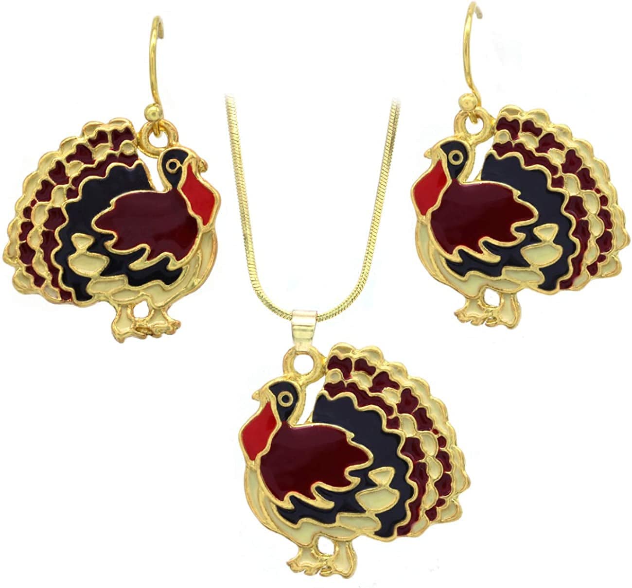 Small Cute Happy Halloween Fall Thanksgiving Pumpkins Pierced Earrings Jewelry Turkey Set