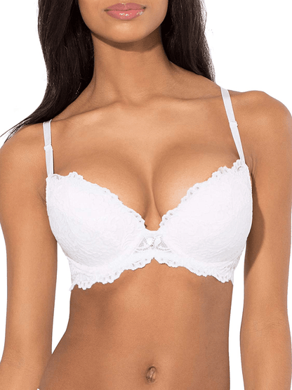 Smart & Sexy Women's Maximum Cleavage Underwire Push up Bra White / 42C