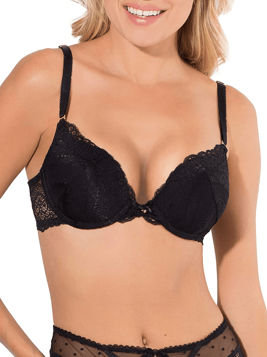 Smart & Sexy Women's Perfect Push-Up Bra Black Hue (Lace) / Standard / 32A