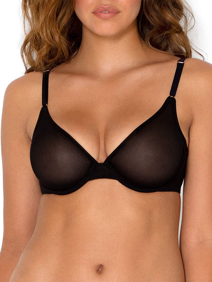 Smart & Sexy Women'S Sheer Mesh Demi Underwire Bra Black Hue (Mesh) / Standard / 34D