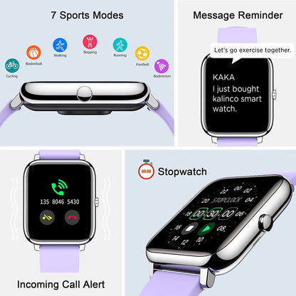 Smart Watch, Fitness Tracker with Heart Rate Monitor, Blood Pressure, Blood Oxygen Tracking, 1.4 Inch Touch Screen Smartwatch Fitness Watch for Women Men Compatible with Android Iphone Ios