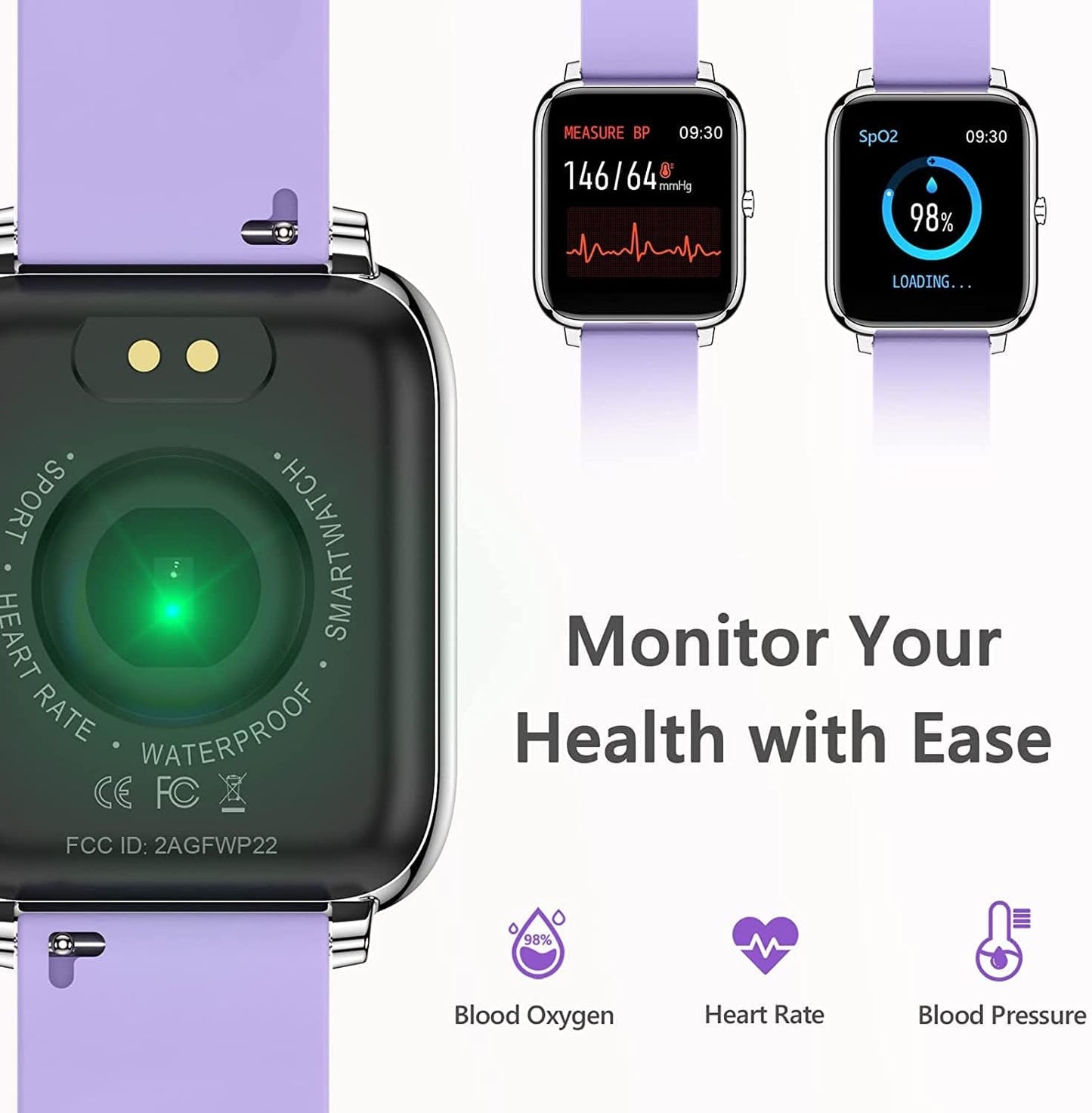 Smart Watch, Fitness Tracker with Heart Rate Monitor, Blood Pressure, Blood Oxygen Tracking, 1.4 Inch Touch Screen Smartwatch Fitness Watch for Women Men Compatible with Android Iphone Ios