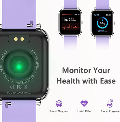 Smart Watch, Fitness Tracker with Heart Rate Monitor, Blood Pressure, Blood Oxygen Tracking, 1.4 Inch Touch Screen Smartwatch Fitness Watch for Women Men Compatible with Android Iphone Ios