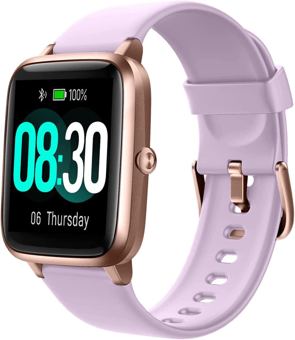 Smart Watch for Ios and Android Phones, Watches for Women IP68 Waterproof Smartwatch Fitness Tracker Watch with Heart Rate/Sleep Monitor Steps Calories Counter (Pink) Violet Purple