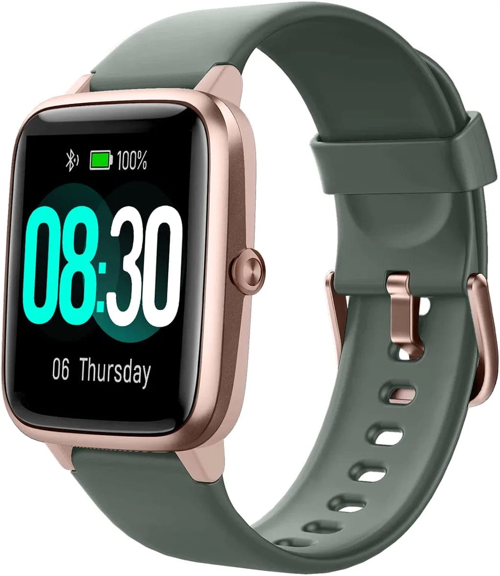 Smart Watch for Ios and Android Phones, Watches for Women IP68 Waterproof Smartwatch Fitness Tracker Watch with Heart Rate/Sleep Monitor Steps Calories Counter (Pink) Green Gold