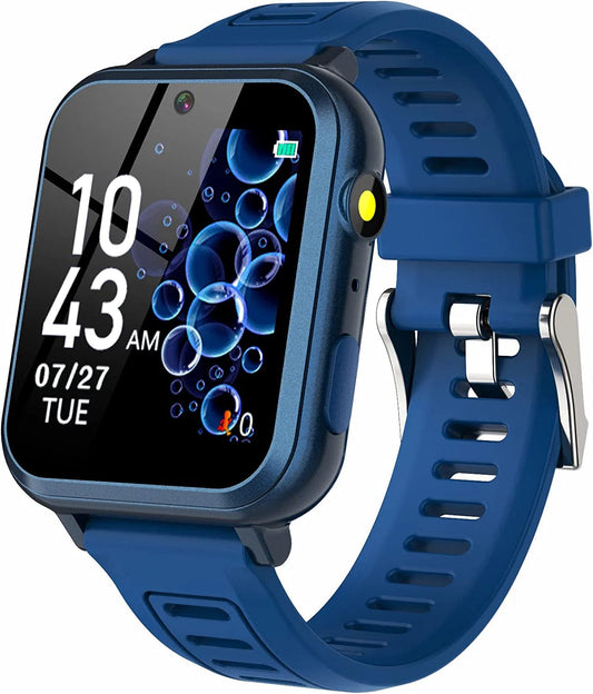 Smart Watch for Kids Boys, Kids Smart Watch Boys with 24 Games Alarm Clock Calendaring Camera Music Player Time Display Video & Audio Recording, Toys for 3-12 Years Old Boys Touchscreen Toddler Watch blue