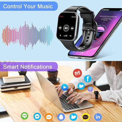 Smart Watch for Men Women, 2022 Fitness Tracker 1.69" Touch Screen Smartwatch Fitness Watch 25 Sports IP68 Waterproof, Heart Rate/Sleep Monitor/Pedometer/Calories, Activity Tracker for Android Iphone