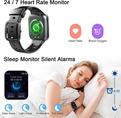 Smart Watch for Men Women, 2022 Fitness Tracker 1.69" Touch Screen Smartwatch Fitness Watch 25 Sports IP68 Waterproof, Heart Rate/Sleep Monitor/Pedometer/Calories, Activity Tracker for Android Iphone