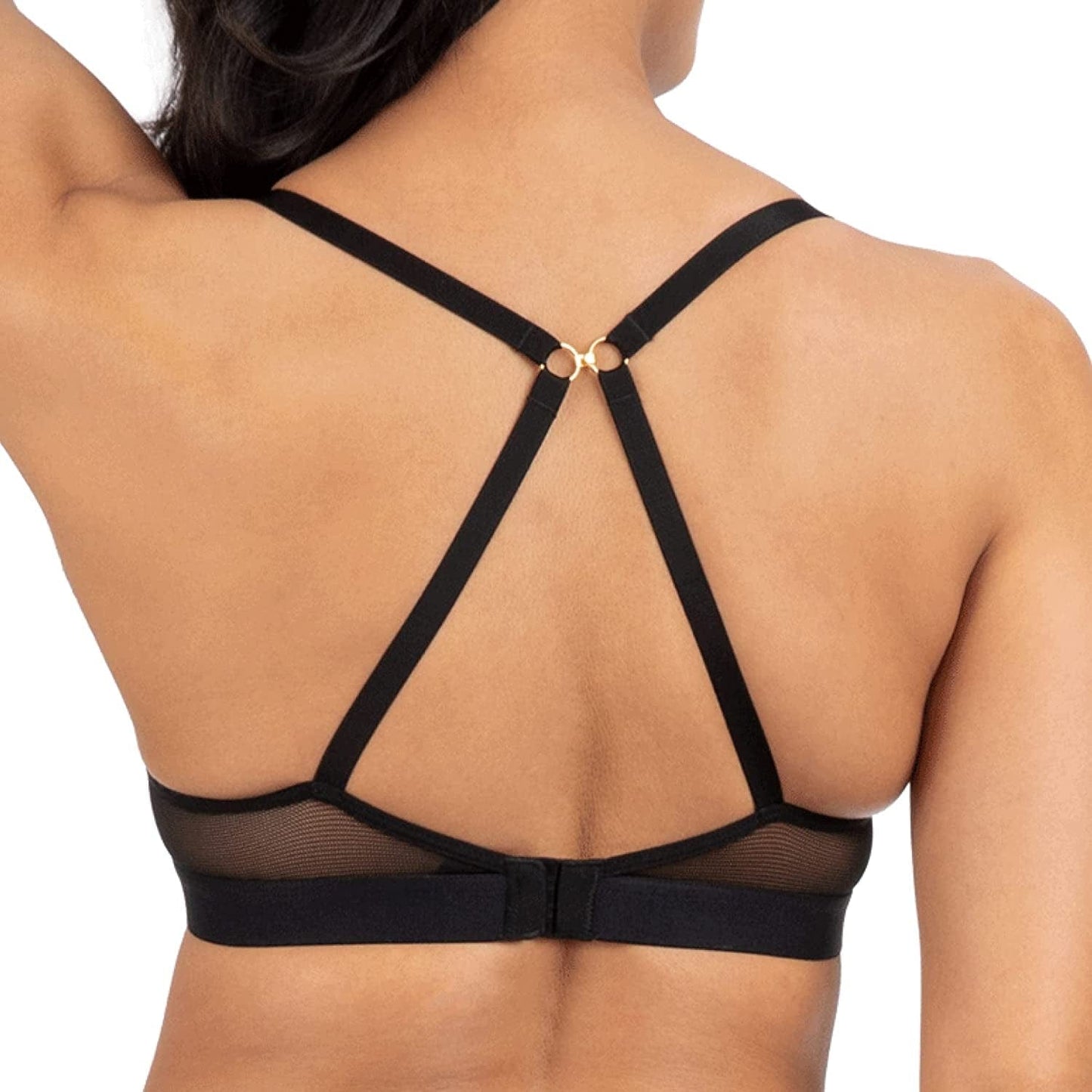 Smooth Lace No-Wire Push-Up Bra, Push up Bras for Women, Wireless Bra Converts to Racerback Bra, Everyday Bras