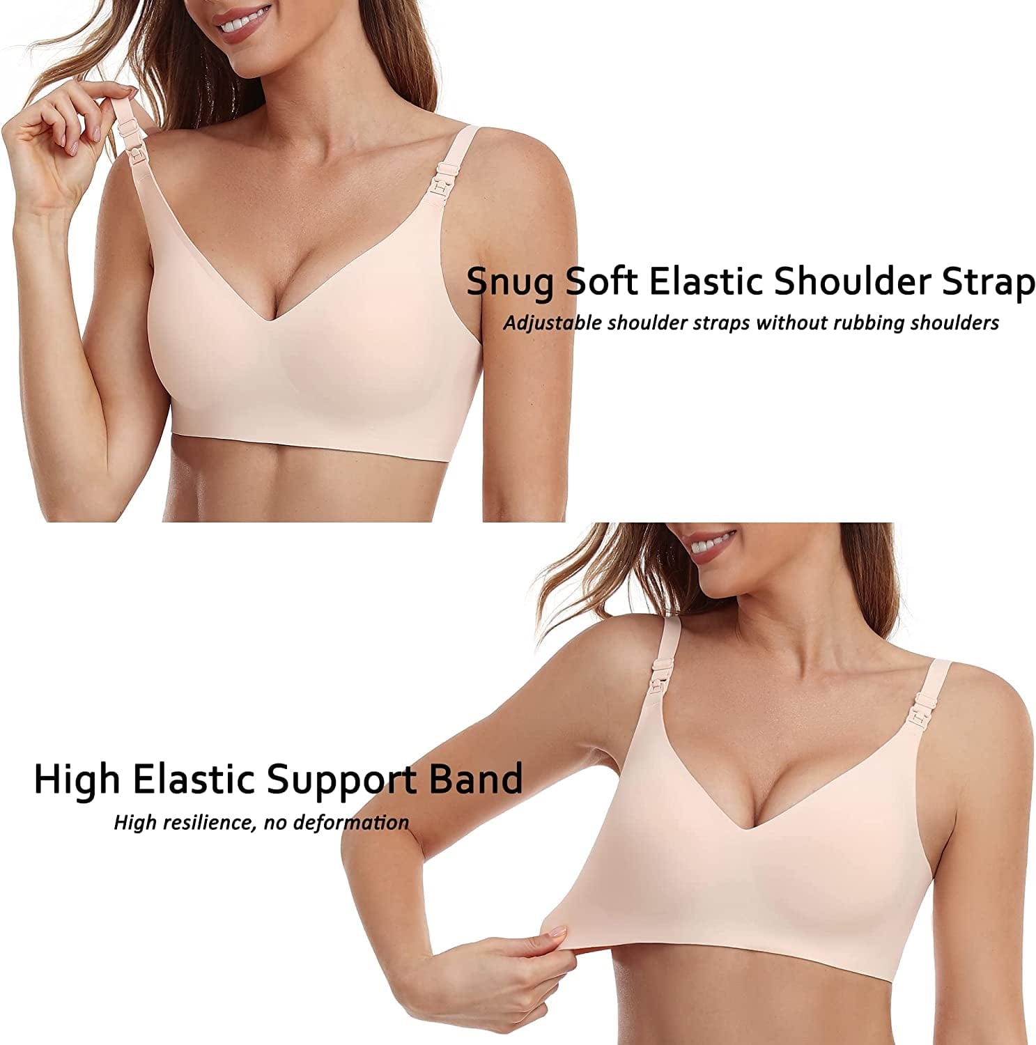 Smooth Nursing Bras for Breastfeeding Seamless Maternity Bras for Pregnancy Wireless Bralette with Extra Bra Extender