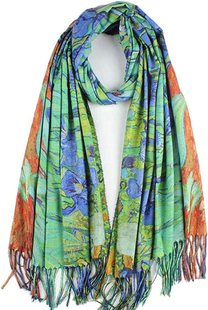 Soft Cashmere Feel Scarf for Women Elegant Art Print Winter Warm Scarves Large Shawl Wrap Monet Klimt Van Gogh Gifts Apparel & Accessories > Clothing Accessories > Scarves & Shawls Umjetnost C02  