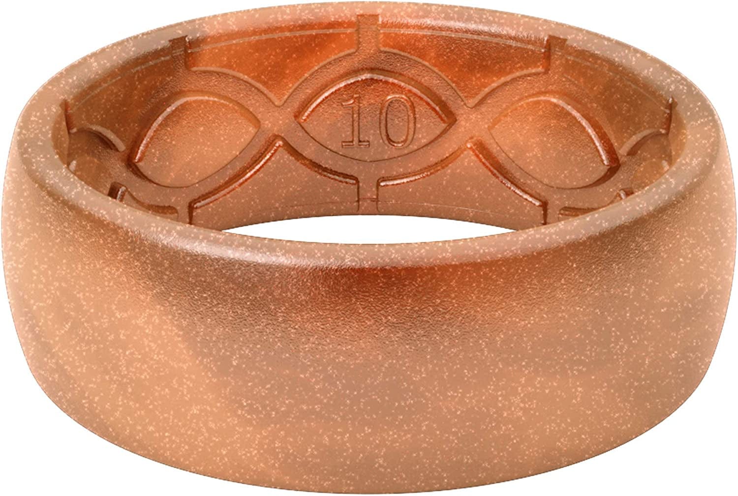 Solid Silicone Ring Breathable Rubber Wedding Rings for Men, Lifetime Coverage, Unique Design, Comfort Fit Ring Copper / 11