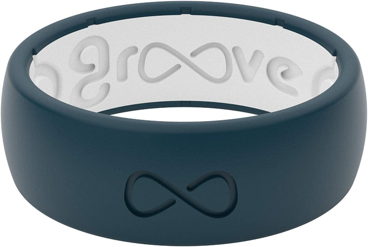 Solid Silicone Ring Breathable Rubber Wedding Rings for Men, Lifetime Coverage, Unique Design, Comfort Fit Ring Anchor / White / 14