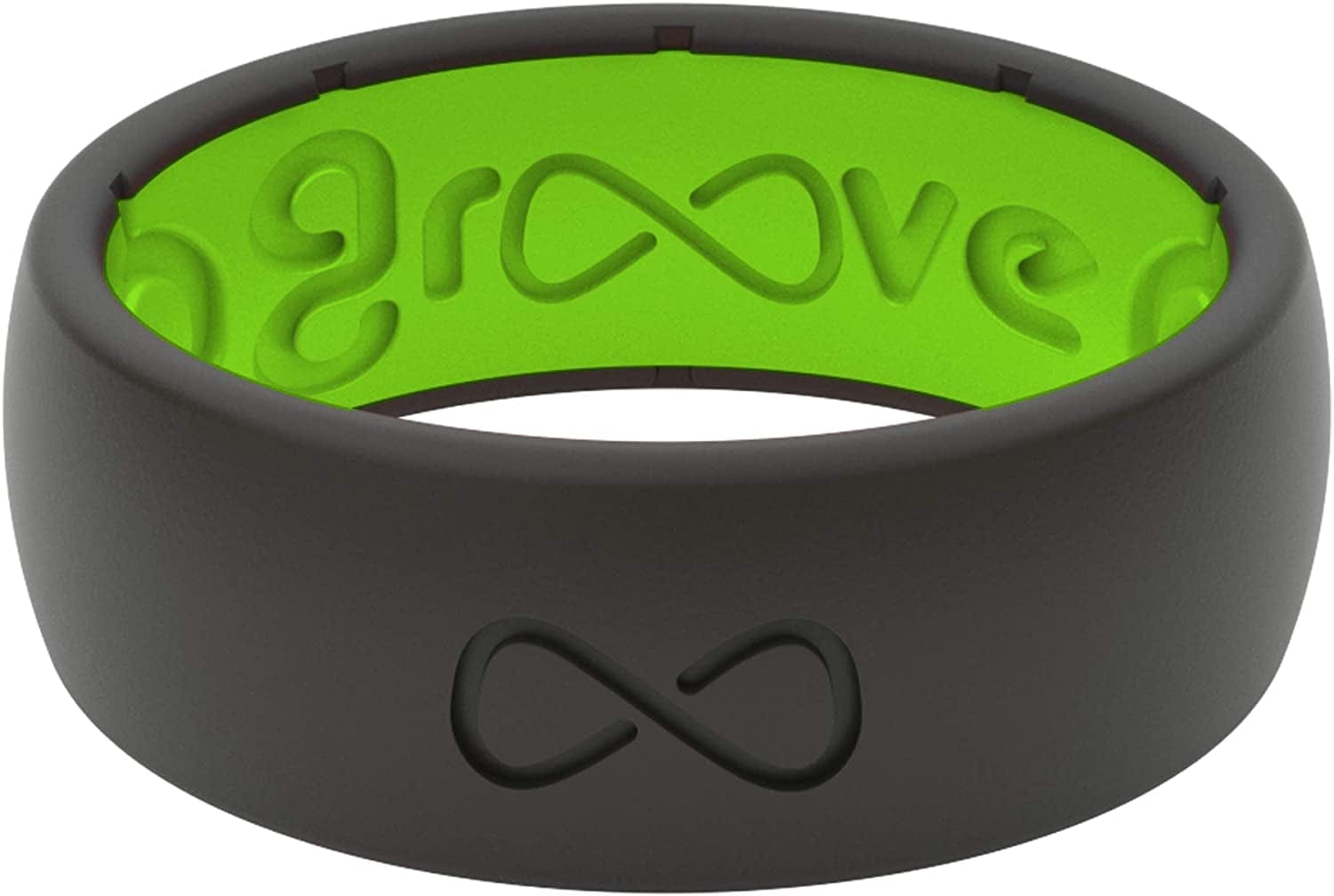 Solid Silicone Ring Breathable Rubber Wedding Rings for Men, Lifetime Coverage, Unique Design, Comfort Fit Ring Black / Green / 13