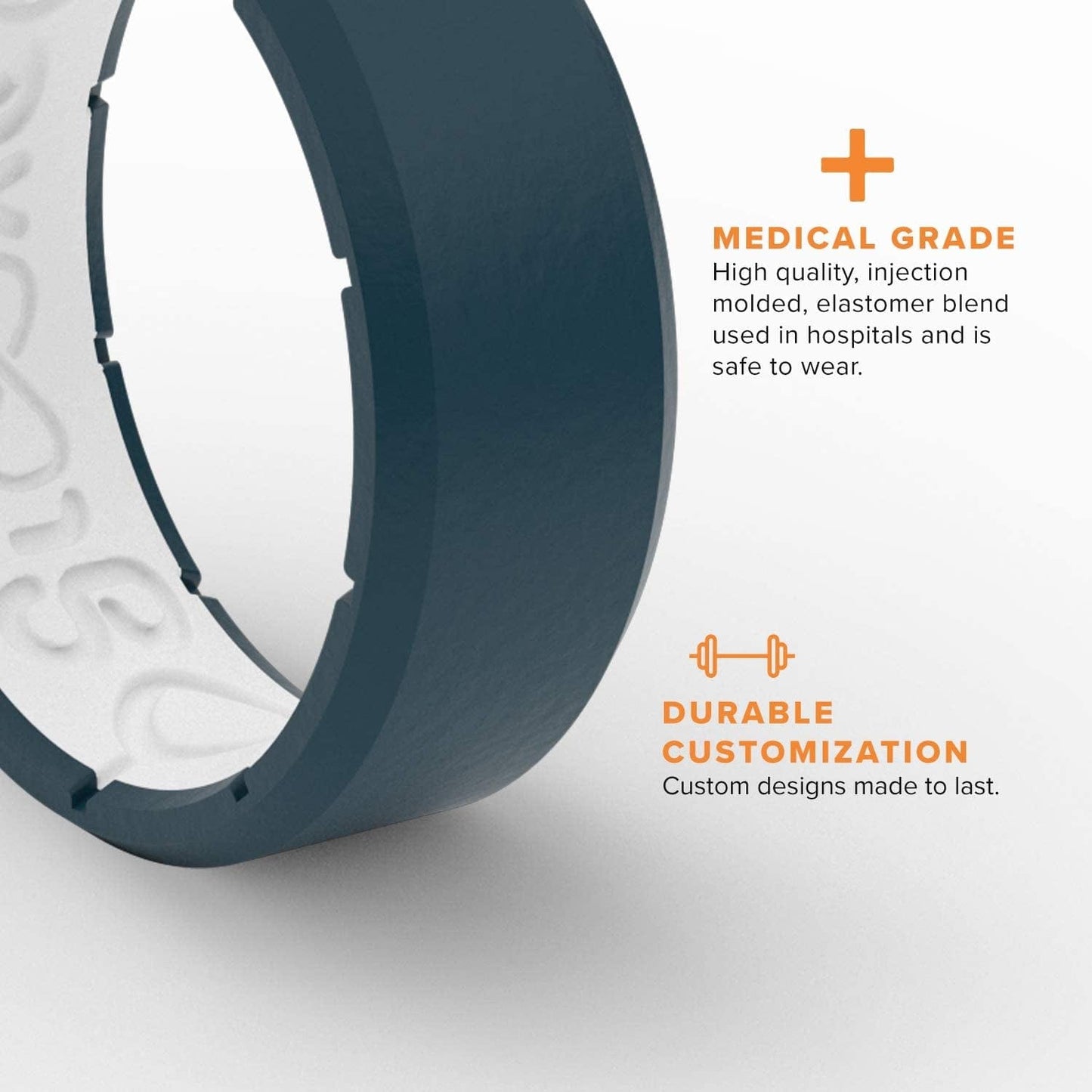 Solid Silicone Ring Breathable Rubber Wedding Rings for Men, Lifetime Coverage, Unique Design, Comfort Fit Ring