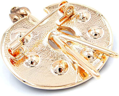 Sollarisy Painter Palette Brooch Pin Faux Enamel Crystal Rhinestone Lapel Pin Paint Brush Brooch for Men Women Artist,White, 3.4*4.5Cm