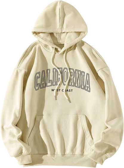 SOLY HUX Women'S Casual California Hoodie Long Sleeve Drawstring Pullover Sweatshirt Apparel & Accessories > Clothing > Activewear Kylie Max   
