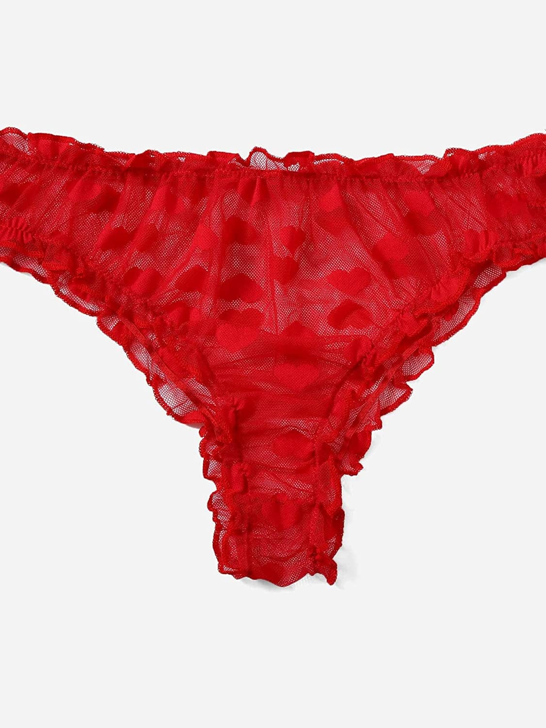 SOLY HUX Women'S Mesh Sheer See through Lingerie Set Sexy Lace Bra and Panty 2 Piece