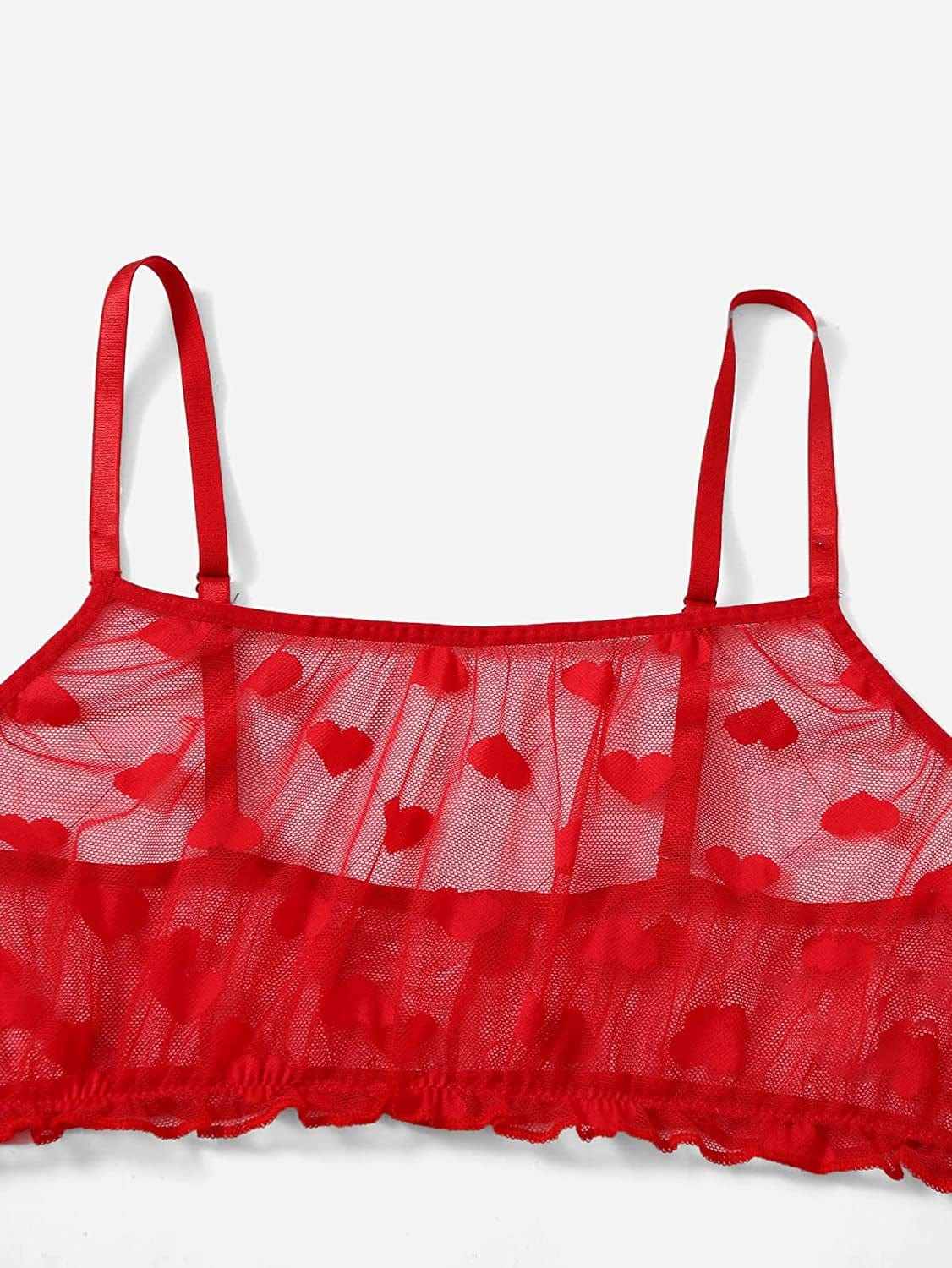 SOLY HUX Women'S Mesh Sheer See through Lingerie Set Sexy Lace Bra and Panty 2 Piece
