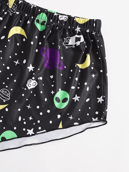 SOLY HUX Women'S plus Size Cartoon Print Cami Top and Shorts Pajama Set Sleepwear Apparel & Accessories > Clothing > Sleepwear & Loungewear Kylie Max   