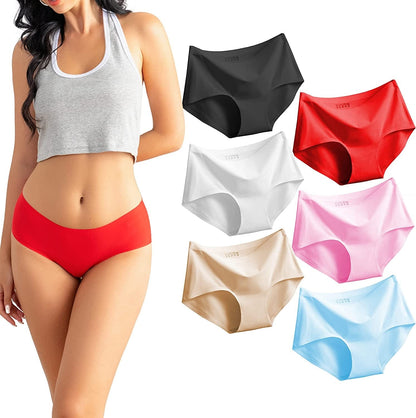 SONTOP BASIC Women’S 3 Pack Seamless Basic Invisible Underwear Bikini Hipster Briefs Panties FULL BACK Brief – 6 Colors / Small