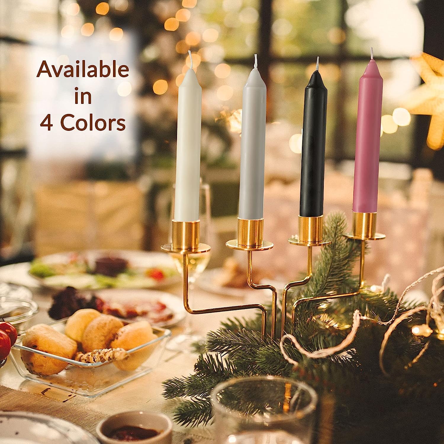 SPAAS Straight Beige Candle Sticks - Pack of 8 6" Long Candles | 5 Hour Long Burning Unscented Candles for Emergency Candles, Chime Candles, Table Candles for Wedding, and Home Decoration