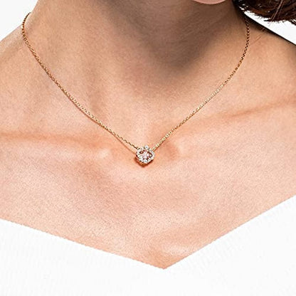 Sparkling Dance Clover Jewelry Collection, Rose Gold Tone Finish, Pink Crystals, Clear Crystals