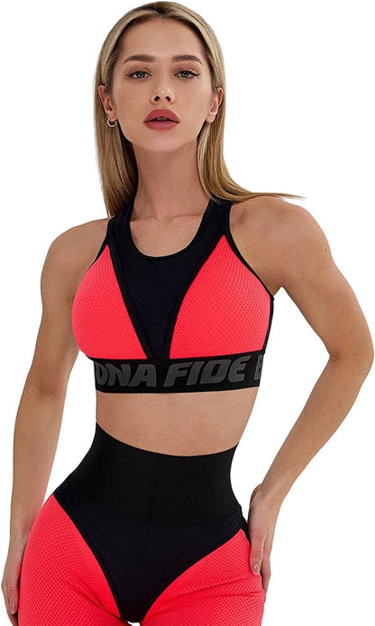 Sport Bras for Women - High Impact Sports Bras for Women - Designed for Gym, Workout, Running and Fitness Top for Top Neon Orange / Small