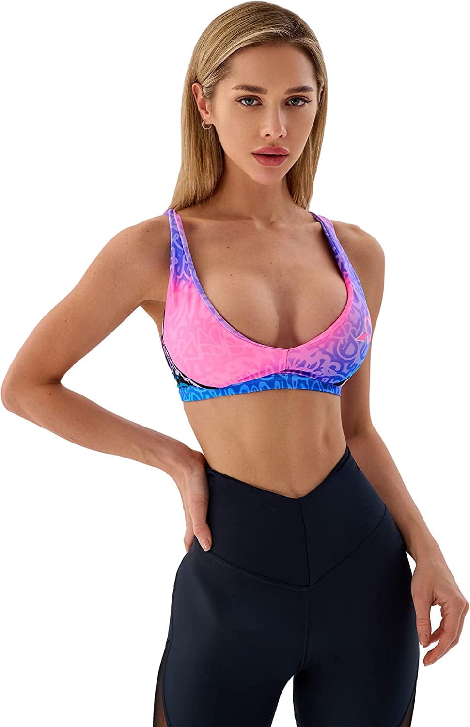 Sport Bras for Women - High Impact Sports Bras for Women - Designed for Gym, Workout, Running and Fitness Tiny Top Graffiti / Small