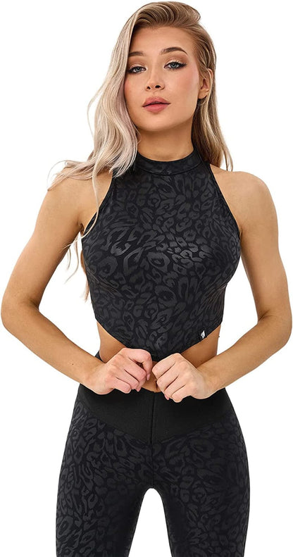 Sport Bras for Women - High Impact Sports Bras for Women - Designed for Gym, Workout, Running and Fitness Top Slim Black Panthera / Medium
