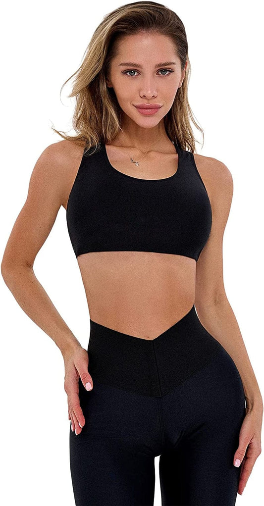 Sport Bras for Women - High Impact Sports Bras for Women - Designed for Gym, Workout, Running and Fitness Muscletop Black / Medium