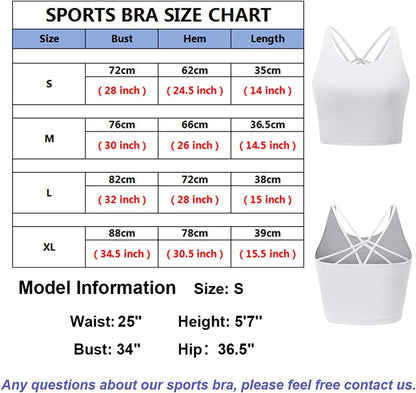 Sports Bra for Women Crop Tops Strappy Back Women Tank Tops Bulid in Bra Workout Light Support Yoga Bra Gym