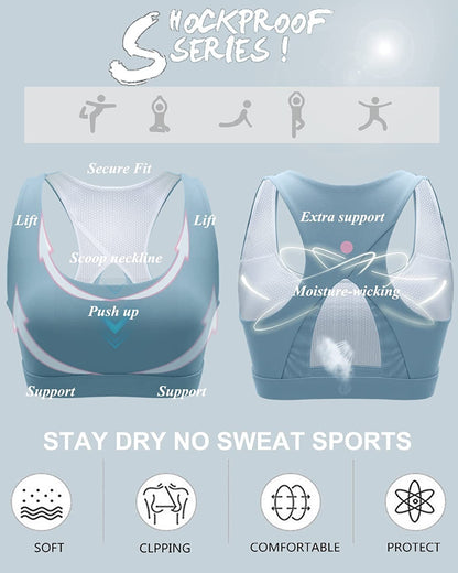 Sports Bra for Women,High Impact Large Bust Padded Sports Bra Fitness Workout Running Yoga Tank Tops