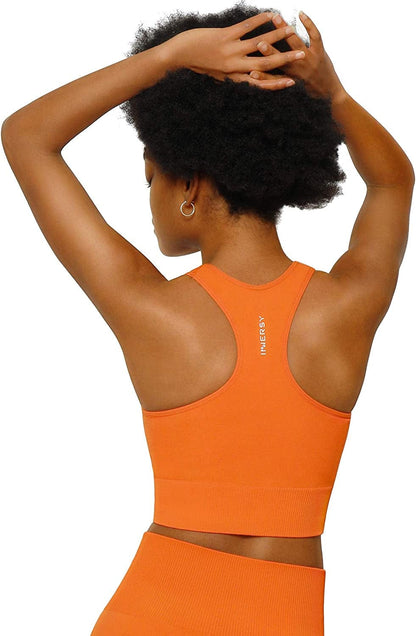 Sports Bra for Women Padded Mid-Impact Racerback Workout Bras Wirefree Yoga Tops